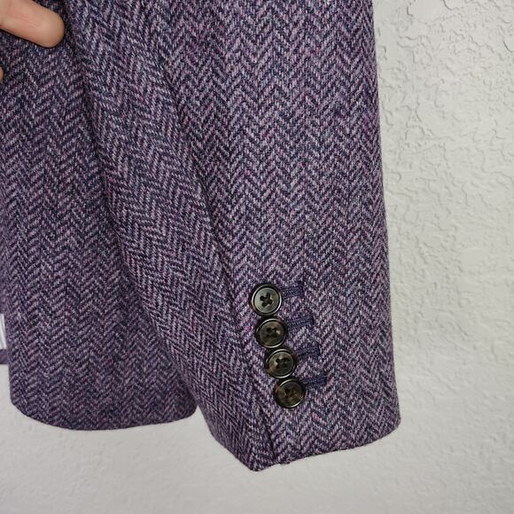 J. Crew Parke Blazer in Purple Herringbone English Wool Size 20 - Picture 13 of 14